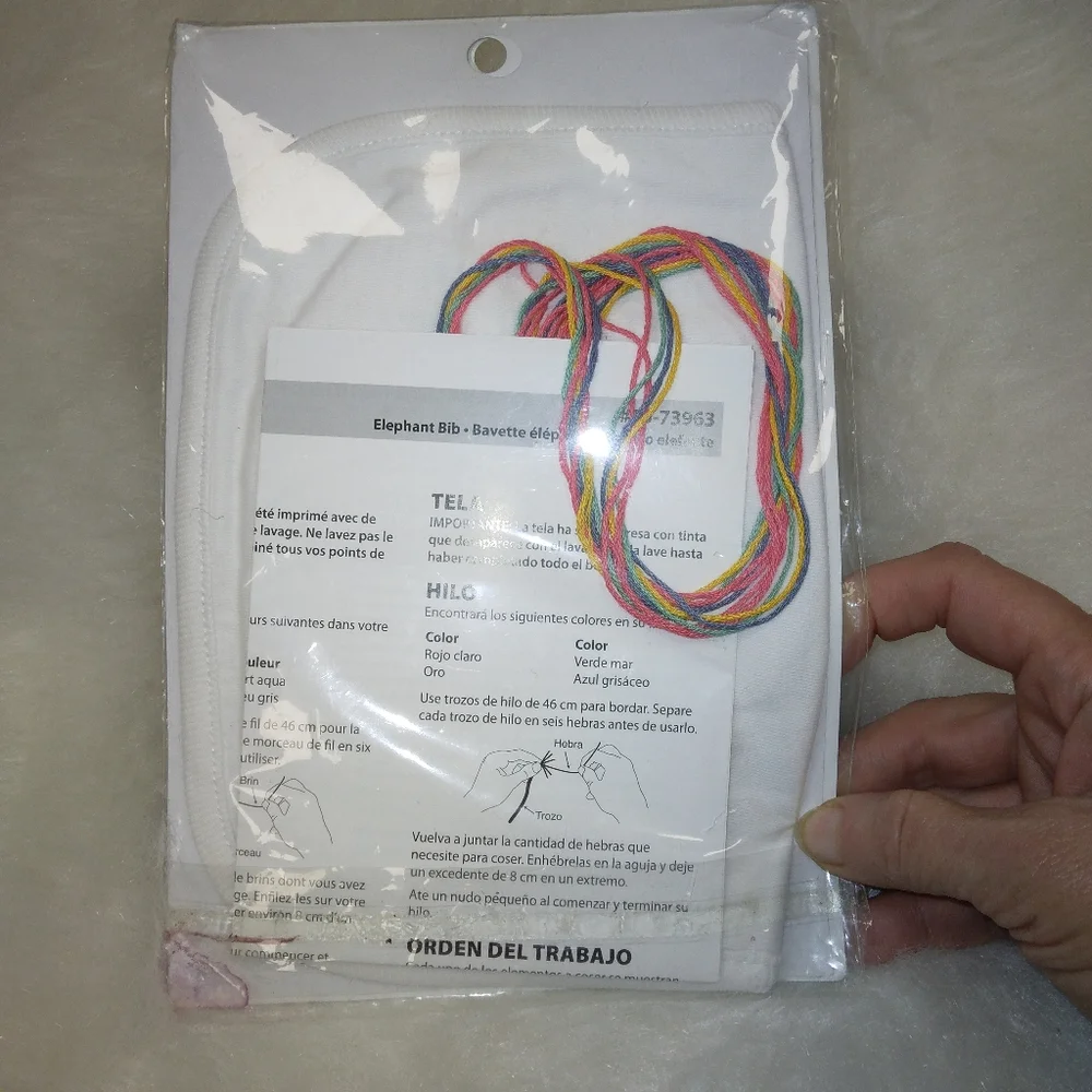 Dimensions Embroidery Kit, Elephant Bib, 70-73963, NEW